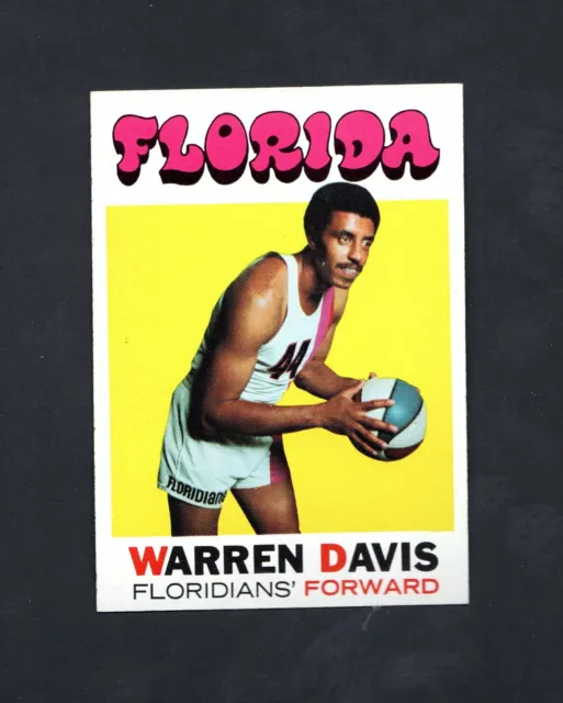 1971 Topps Warren Davis #219 ~~ Floridians ~~ High Grade  ~~  Set Break!
