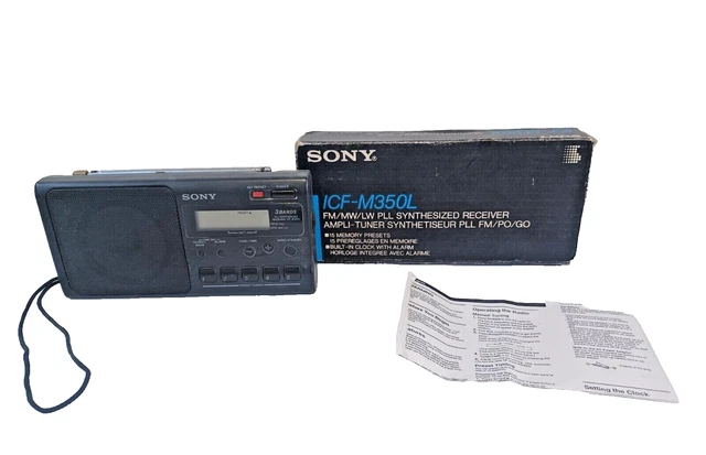 VINTAGE SONY ICF M350L 3 Band Radio In Original Box Tested Working vintage-sony-icf-m350l-3-band-radio-in-original-box-tested-working