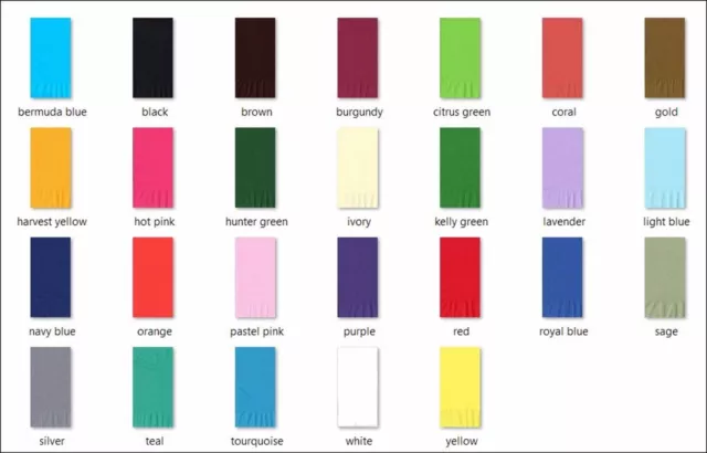 50 PLAIN SOLID COLORS Dinner Hand towel NAPKINS paper