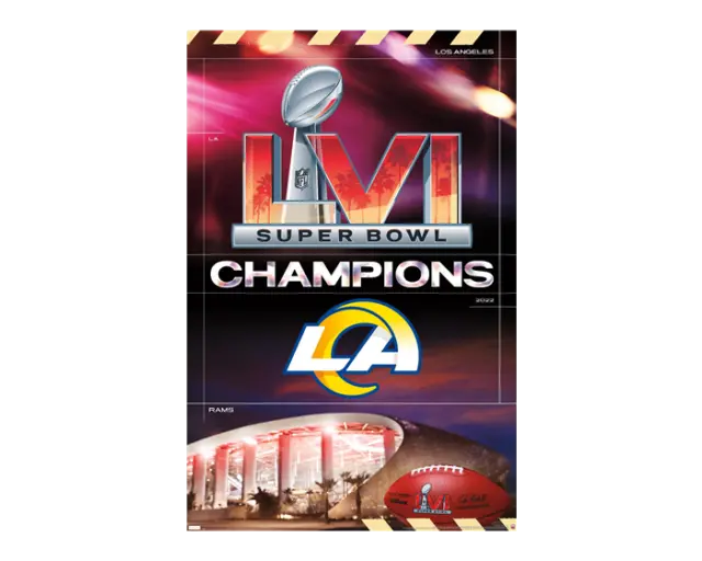 LOS ANGELES RAMS - 2022 SUPER BOWL CHAMPIONS POSTER - 22x34 - LA NFL 22224