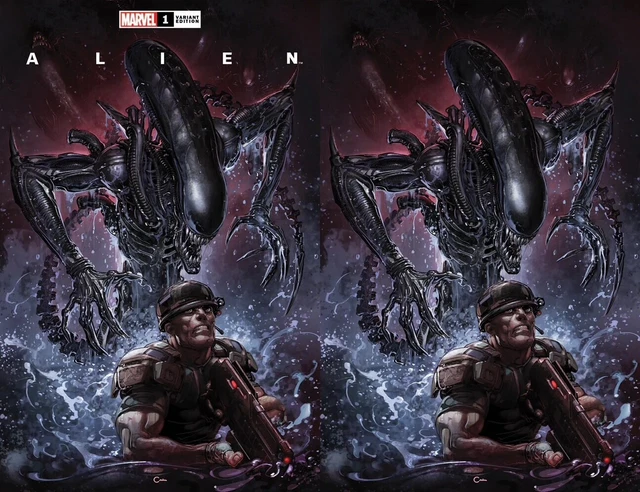 Alien #1  (RARE Clayton Crain Trade Dress & Virgin Variant Cover Set)