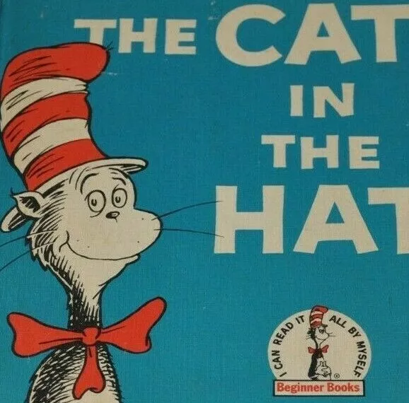 1957 Cat in the Hat Dr. Seuss Book Club Edition Children's Random House HC Vtg