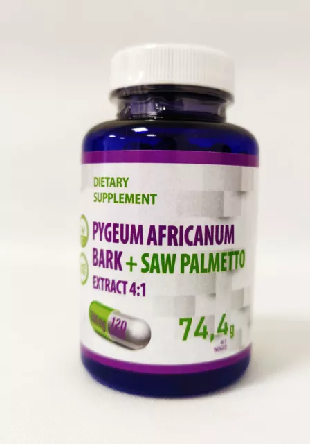 Pygeum Africanum Rindenextrakt + Sägepalme | 120 Kapseln 500 mg Extrakt 4:1 H