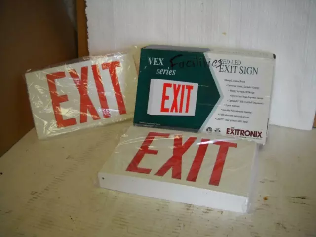 Exitronix Vex Series Exit Sign Red Led New VEX/U/BP/WB/WH