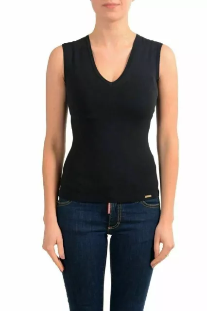 Dsquared2 Women's Black Sleeveless V-Neck Tank Top US S IT 40