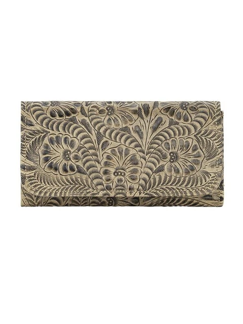 American West 6652282 Ladies Tri-Fold Wallets, Sand