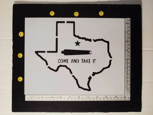 State of Texas Come Take It Cannon 11" x 8.5" Custom Stencil FAST FREE SHIPPING