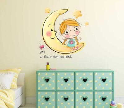 Beautiful Girl Vinyl Wall Decal Art Sticker for Baby Nursery Kids Bedroom Decor