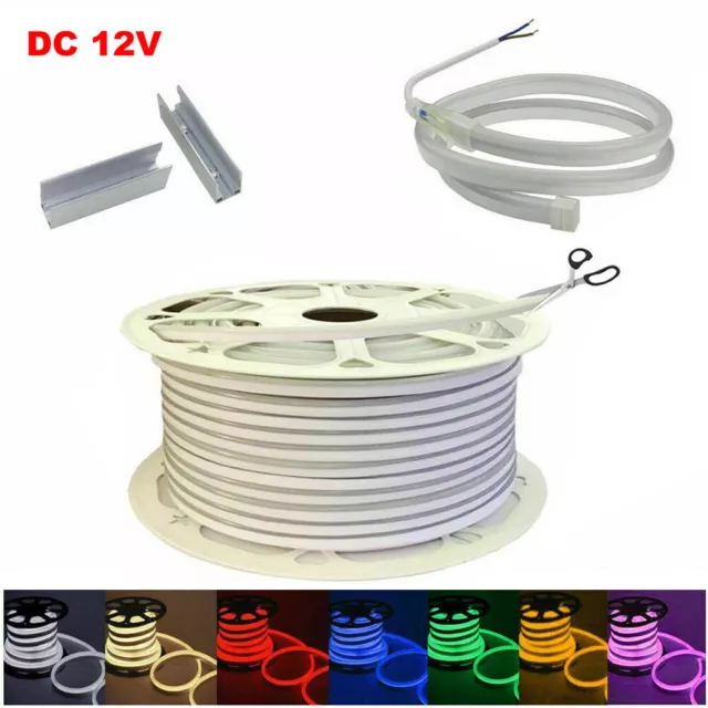 1~50m DIY LED Strip Neon Rope Lights SMD2835 Flexible Waterproof Lighting DC12V