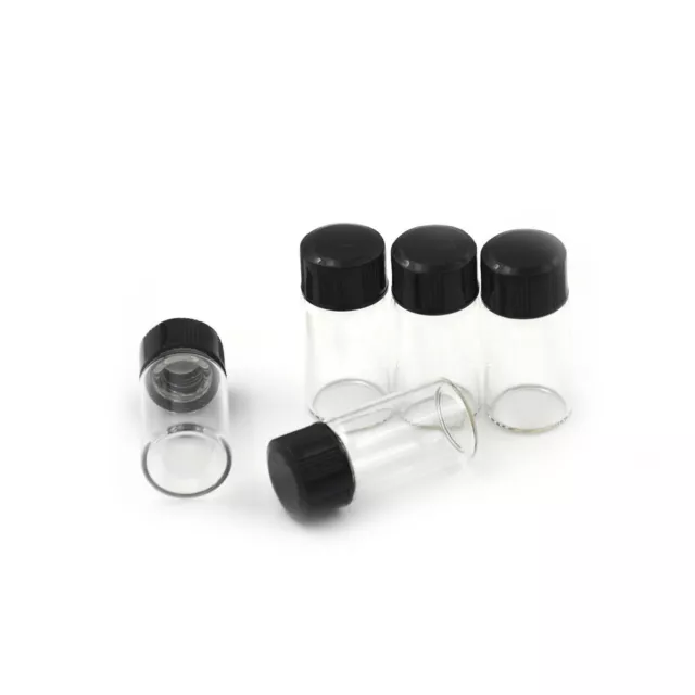 5Pcs 3ml Small Cute Glass Vials Bottles Clear Containers With Screw Cap_tu