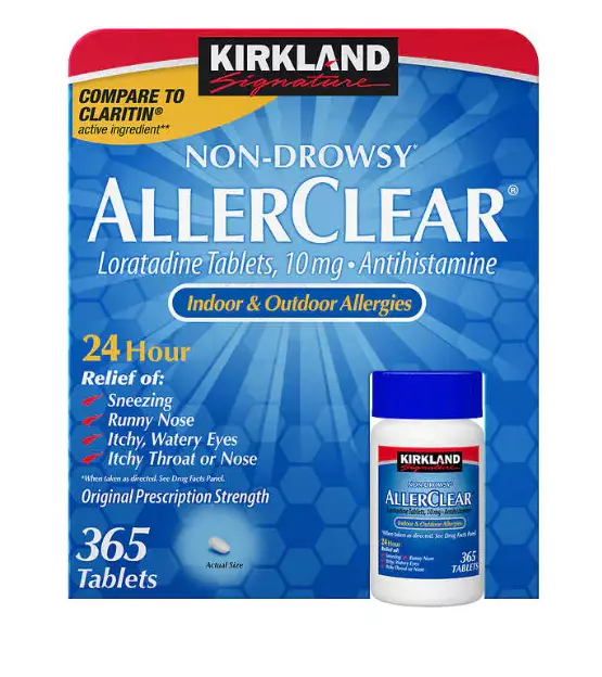 Kirkland Signature Non-Drowsy AllerClear Antihistamine 10mg., 365 Tablets