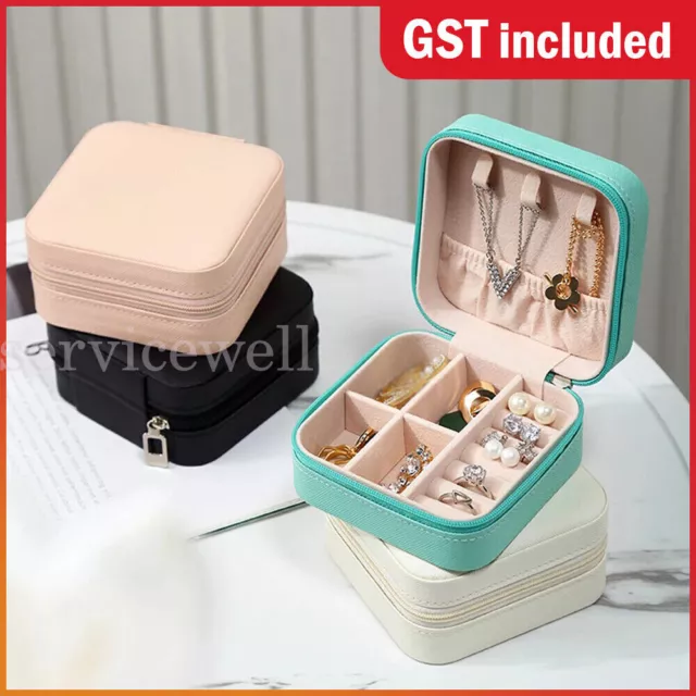 Small Jewellery Box Organizer Leather Jewelry Storage Case Box Travel Portable