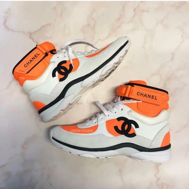 CHANEL SNEAKERS WOMEN Ladies Orange White France 39 Us 7 - 7.5