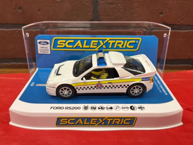 Scalextric C4341T Ford RS200 Police Edition 1/32 Scale Slot Car NEW!