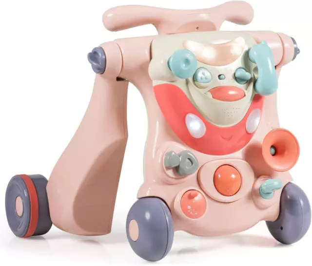 BABY JOY Sit to Stand Walker, 3 in 1 Baby Walker, Ride on Toy Car, Kids Activ...