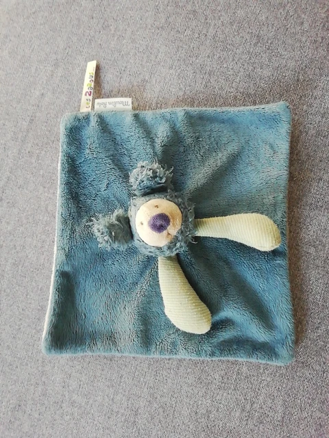 O/ Doudou Moulin Roty Les Zazous Koala Ours Gris Bleu Plat Carré
