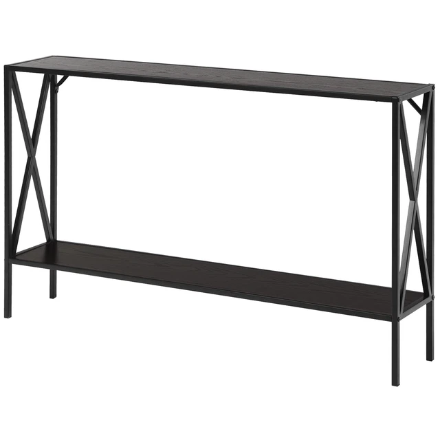 COSTWAY 2 TIER Console Table Narrow Accent Side Entryway Table Metal
