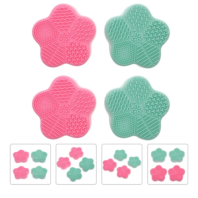 4pcs pinceaux pratiques nettoyeurs de maquillage pinceau Nettoyage tapis brosse