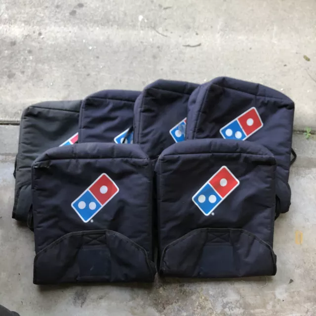 Authentic Large Navy Blue Dominos Pizza Insulated Delivery Heat Bags LOT OF 6