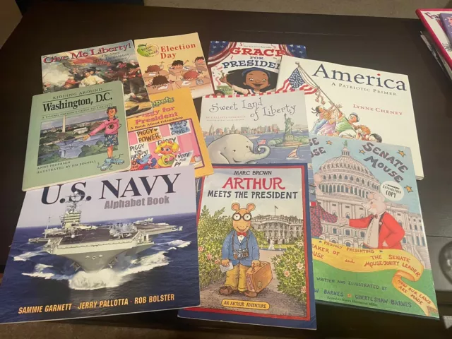 Lot -10 Children's Patriotic Books - Hard Cover and Paperbacks- Some Brand New