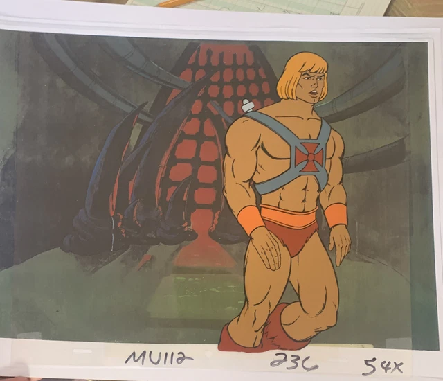 HE-MAN MASTERS OF the Universe Animation Production Cel - He-Man & Copy ...