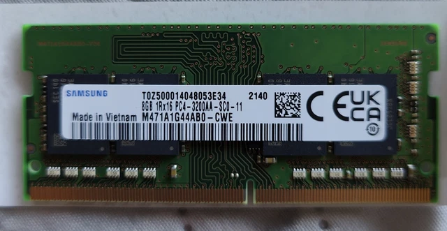 SAMSUNG M471A1G44AB0-CWE 8GB 1Rx16 DDR4 SO-DIMM PC4-25600 3200MHz 260 ...