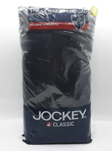NOS Vintage Jockey Classic mens full rise briefs size 44 black 3pack Underwear