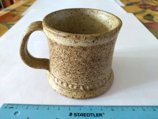 Studio Pottery Stoneware Speckled Glaze Mug. Mark 3 triangles?  2.75" Tall,