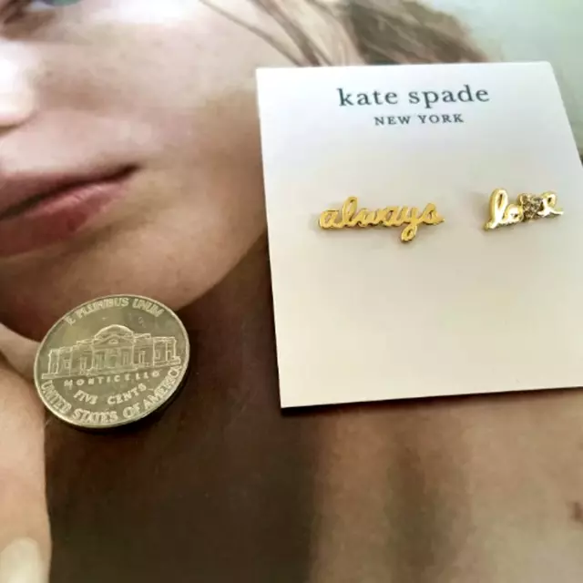 kate spade say yes love always asymmetrical studs