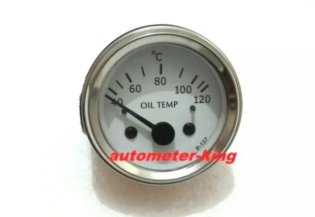 2" / 52mm Electrical Oil Temp Gauge - White Face