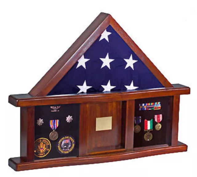 Military Pin Display Case Cabinet wall Shadow Box for Medal