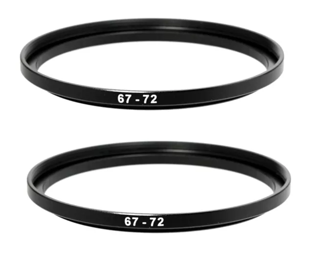 (2 Pcs ) 67-72mm 67mm to 72mm Alumnium Metal Step Up Lens Filter Ring Adapter