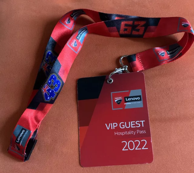 ESCLUSIVE PASS TICKET, SEASON STAGIONE 2022 MOTO GP DUCATI GUEST VIP BOX Bagnaia