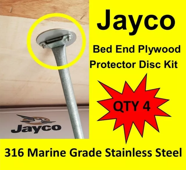 Jayco 4 x Bed End Plywood Protector disc kit 316 Stainless Swan Hawk Eagle Swift