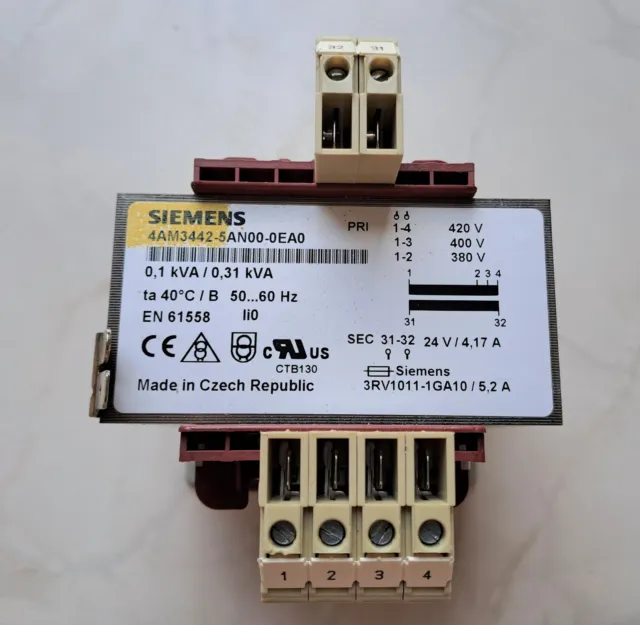 Siemens Transformator 4AM3442-5AN00-0EA0 Steuertransformator 400V/24V