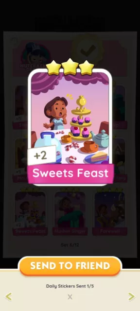 Sweets Feast Monopoly Go 3 Star Rare Sticker