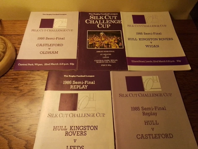 5  -Semi Final - Silk Cut Challenge Cup rugby league programmes job lot