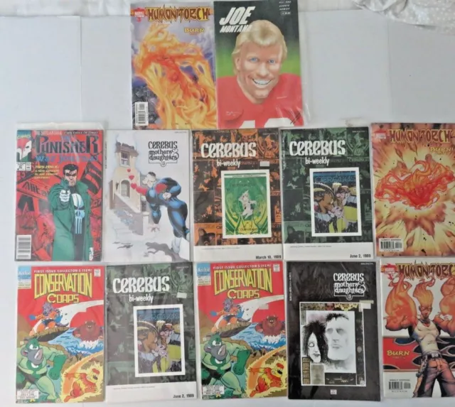 Comic Lot Human Torch Marvel Archie Conservation Corps Cerebus Joe Montana 12