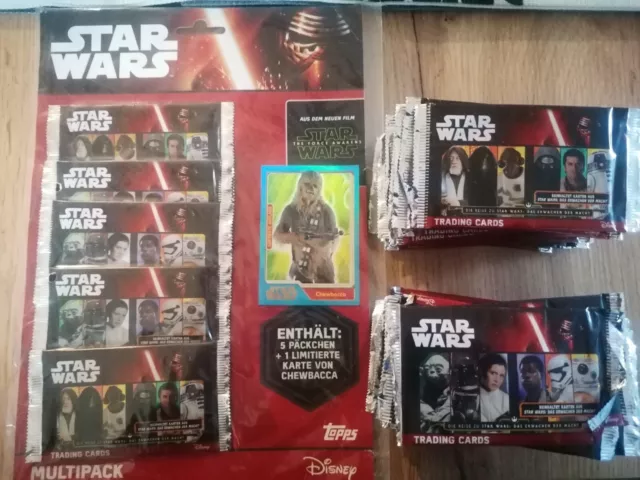 Star Wars Sammelkarten Topps 50 Tüten  + Multipack alles Ovp