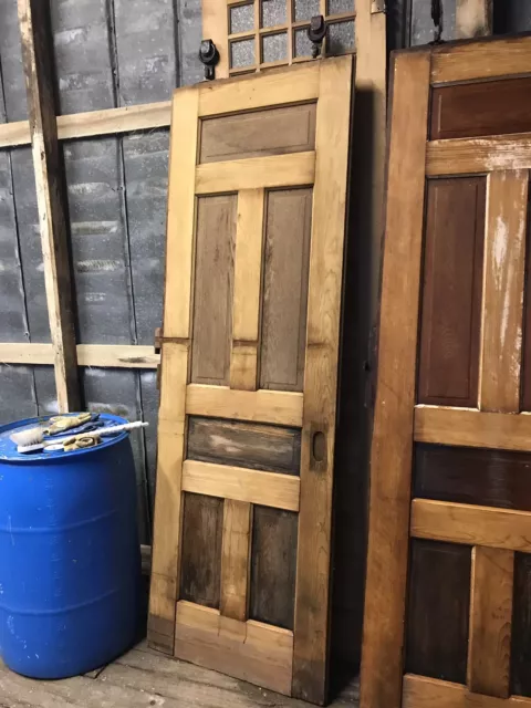Antique Set Pocket Doors. Pine And Oak. 30” X 90” X 1.75