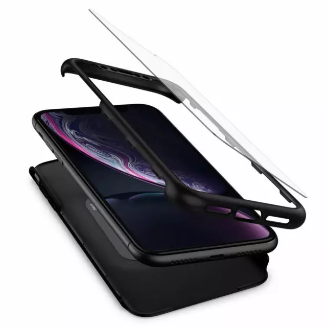 ETUI pour iPhone 6s/7/8/11 Pro Max XR X Coque Intégrale 360+ Verre trempé Film 3