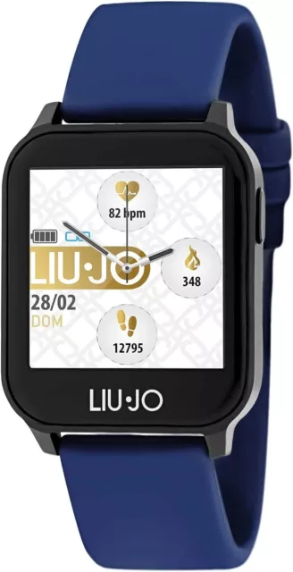 Orologio Smartwatch Unisex Liujo SWLJ009 Energy in Silicone Blu Cassa Nera