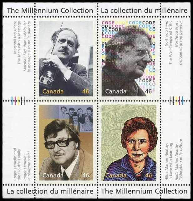 Canada Stamps Souvenir Sheet of 4, Great Thinkers, #1829 MNH