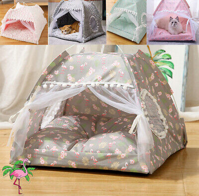 Pet Dog Cat house Bed cave Tent House Puppy Cushion Warm Fluffy Portable Tent