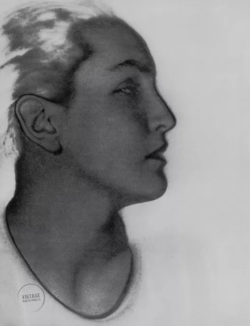 Man Ray Vintage Photo Print Engraving Portrait Meret Oppenheim Painter Art 12x14