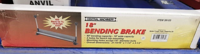 18" Sheet Metal Bender Brake 16 Gauge Compact Mountable Manual Bending Brake