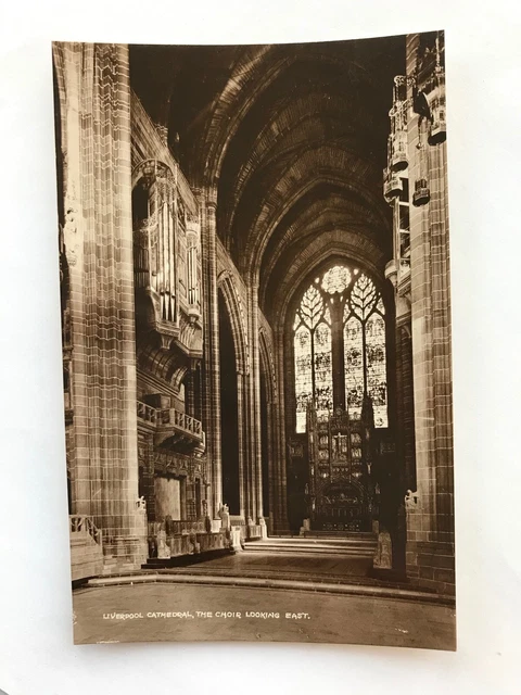 Liverpool Cathedral. The Choir Looking East. Real Photo Postcard.