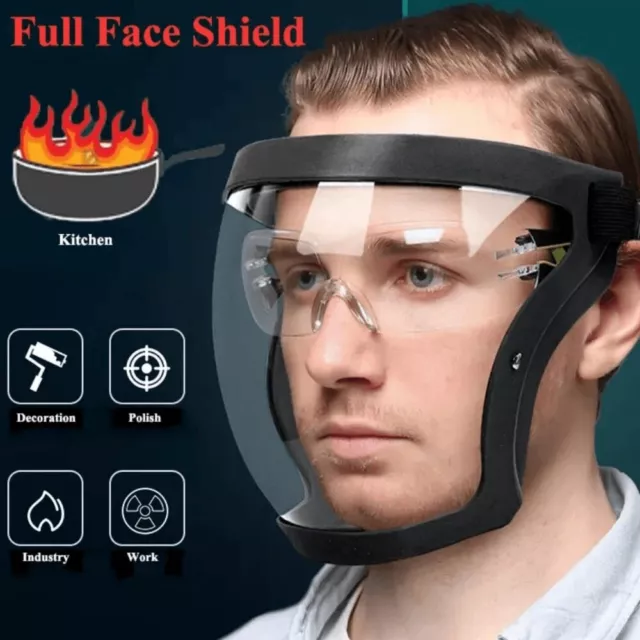 Full Face Shield Clear Visor Safety Mask Eye Protection Work Guard Protection UK