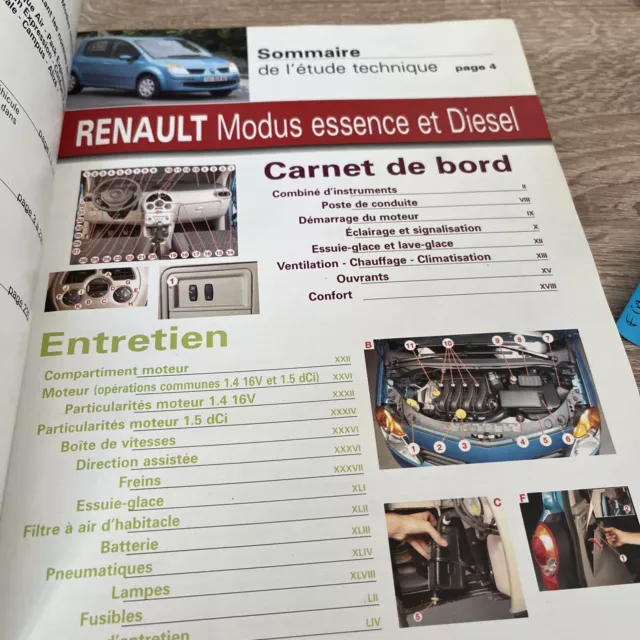 Revue Technique RENAULT MODUS 1.4 16V ESSENCE 1.5 dCi DIESEL 98 80 65 CH 2