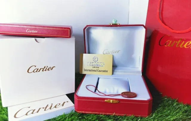Custodia per orologio in legno bianco rosso Cartier Kit di cuscini per...